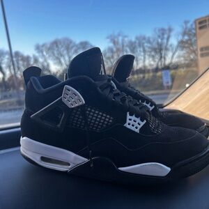 Jordan Men's Black and White Sneakers white thunders